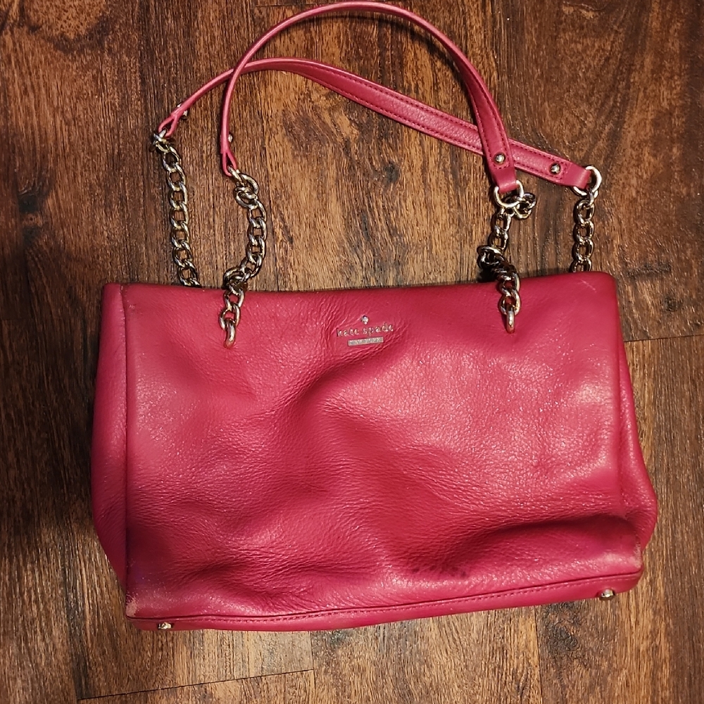 Fuchsia Leather Shoulder Bag